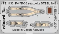 Eduard FE1433 P-47D-30 seatbelts STEEL (MINA) 1/48