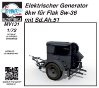 Planet Model MV72131 El.Generator 8kw for Flak S-36 w/ Sd.Ah.51 1/72