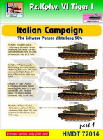 Hm Decals HMDT72014 1/72 Decals Pz.Kpfw.VI Tiger I Italian Campaign 1