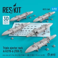 Reskit RS72-340 Triple ejector rack A/A37B-6 (TER-7) (5 pcs.) 1/72