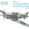 Quinta studio QD72121 для семейства Hurricane Mk.II (Arma Hobby) 3D Декаль интерьера кабины 1/72