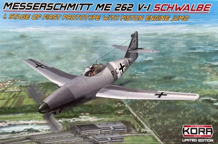 Kora Model KORPK72168 Me 262 V-1 Schwalbe, 1st stage prototype 1/72