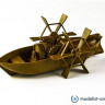 Моделист 600011 Лодка с гребными колесами по проекту Леонардо да Винчи