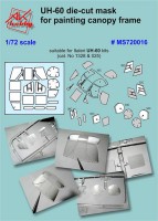 A-Squared BMS720016 Sikorsky UH-60/MH-60 Black Hawkdie-cut mask for painting canopy frame 1/72