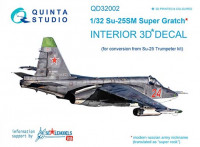 Quinta studio QD32002 Su-25SM (for Trumpeter kit) 3D декаль интерьера кабины 1/32