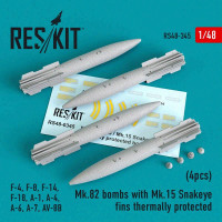 Reskit RS48-0345 Mk.82 bomb w/ Mk.15 Snakeye fins therm. prot. 1/48