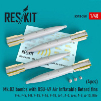 Reskit RS48-0348 Mk.82 bombs w/ BSU-49 Air Inflat.Retard fins 1/48