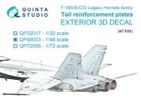 Quinta Studio QP48033 Усиливающие килевые накладки F/A-18A/B/C/D (для всех моделей) 1/48