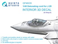 Quinta Studio QP48035 Пирошнур для остекления J-20 (Meng) 1/48
