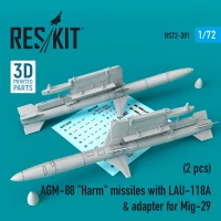 Reskit RS72-0391 AGM-88 'Harm' missiles w/ LAU-118 & adapter 1/72