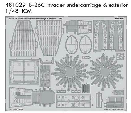 Eduard 481029 SET B-26C Invader undercarriage & exterior (ICM)
