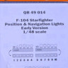 Quickboost QB49 014 F-104 Startfighter position&navigation lights 1/48