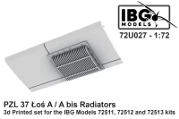 IBG U7227 Radiators for PZL 37 Los A/A bis (3D-Printed) 1/72