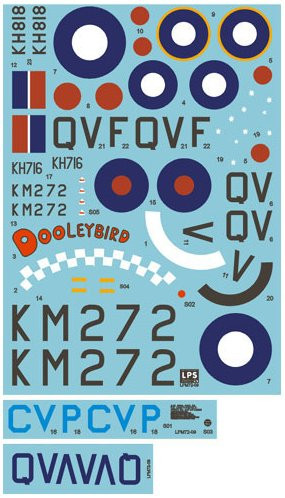 LPS Hobby LPM-72009 1/72 P-51D Decals (British Silver Mustangs)