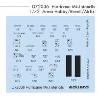 Eduard D72036 Decals Hurricane Mk.I stencils (ARMA H./REV) 1/72