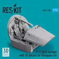 Reskit U72206 F-111A/E Cockpit w/ 3D decals (HAS) 3D Print. 1/72