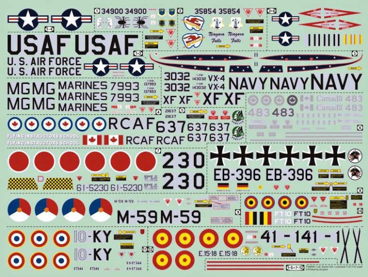 4+ Publications MKD-72008 Publ. Lockheed T-33 colours&markings (1/72 decals)