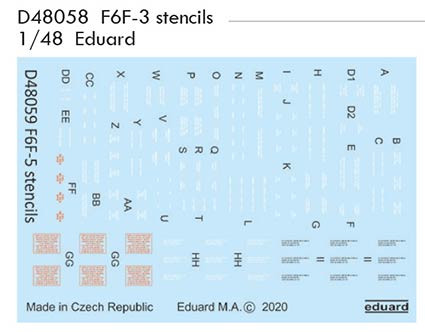 Eduard D48058 Decals 1/48 F6F-3 stencils (EDU)
