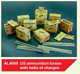 Plus model AL4088 1/48 US ammunition boxes w/ belts of charges