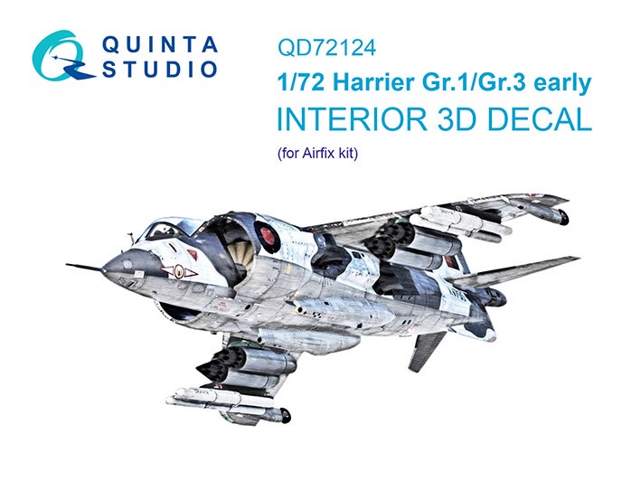 Quinta Studio QD72124 Harrier Gr.1/Gr.3 ранний (Airfix) 1/72