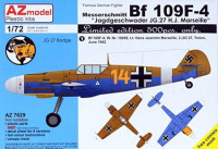 Az Model 76029 Bf 109F-4 JG.27 HJ Marseille Lim.Ed.(4x camo) 1/72