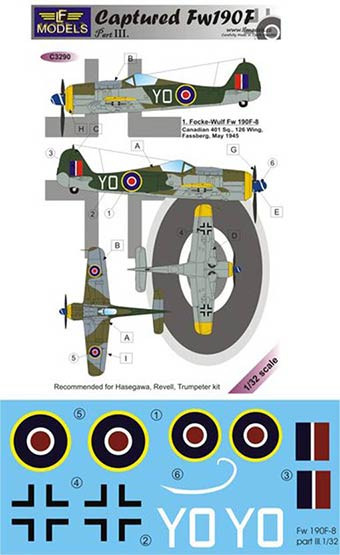 Lf Model C3290 Decals Captured Fw 190F - Part 3 1/32