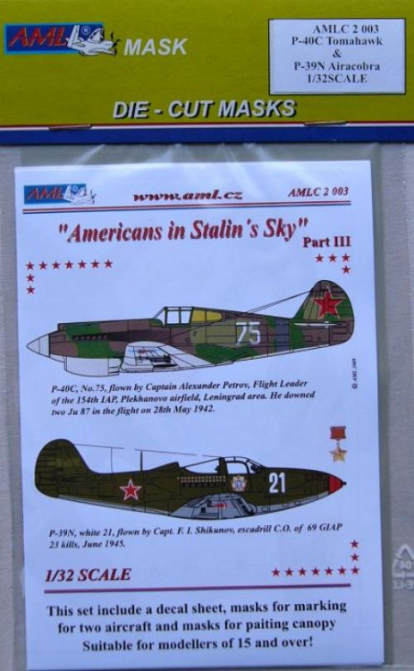 AML AMLC32003 Маски P-40C/P-39N Americ. in Stalin Sky III. 1/32