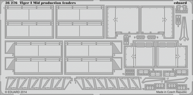 Eduard 36276 Tiger I Mid production fenders 1/35
