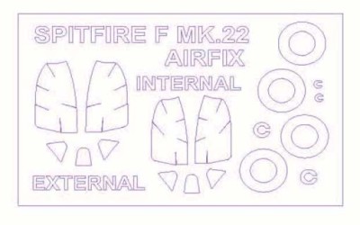 KV Models 72570-1 Supermarine Spitfire Mk.22 (двусторонние маски) + маски на диски и колеса