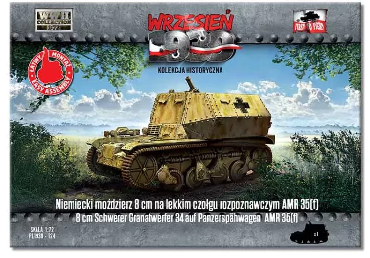 First To Fight 72124 8cm Schwerer Granatw. 34 auf Pzspwgn. AMR 35 1/72