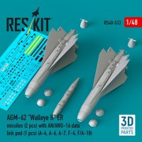 Reskit 48533 AGM-62 Walleye II ER w/ AN/AWG-16 pod (3 pcs) 1/48