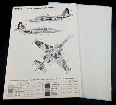 Foxbot Decals FM48022 Masks for Sukhoi Su-25 'Blue 31', Ukranian Air Forces, Pixel camouflage OEZ, KP, Revell kits 1/48