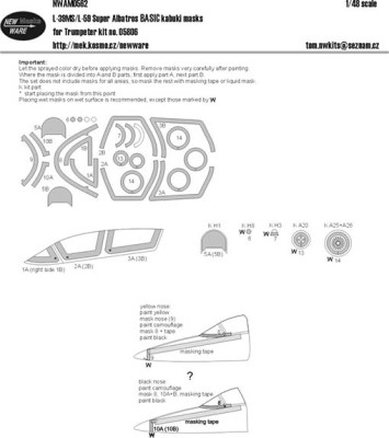New Ware NWA-M0562 1/48 Mask L-39MS/L-59 Sup.Albatros BASIC (TRUMP)