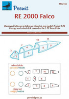 Peewit PW-M72136 1/72 Canopy mask Re 2000 Falco (SWORD)
