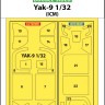 Art Scale 200-M32049 Yakovlev Yak-9 wheels and canopy frame paint mask (inside and outside) 1/32