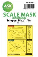 Art Scale 200-M48051 Hawker Tempest Mk.V wheels and canopy frame paint masks (inside and outside) 1/48