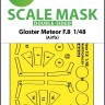 Art Scale 200-M48265 Gloster Meteor F.8 wheels and canopy frame paint mask (inside and outside) 1/48