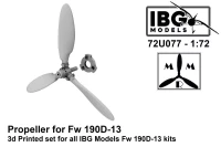 IBG U7277 Propeller for Fw 190D-13 (3D-Printed) 1/72