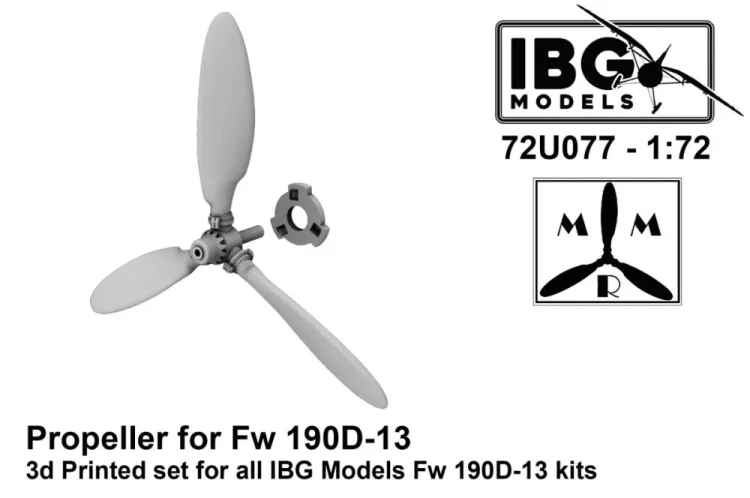 IBG U7277 Propeller for Fw 190D-13 (3D-Printed) 1/72