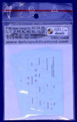 4+ Publications DMK-14488 1/144 Decals F-35 Users insignia (2 sets)