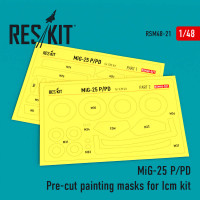 Reskit RSM48-0021 MiG-25 P/PD Pre-cut painting masks for Icm kit Icm 1/48