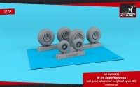 Armory ARAW72358 Boeing B-29 Superfortress late production wheels with weighted tyres 1/72