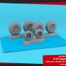 Armory ARAW72358 Boeing B-29 Superfortress late production wheels with weighted tyres 1/72