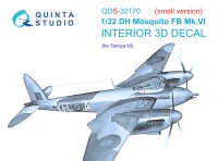 Quinta studio QDS-32170 DH Mosquito FB Mk.VI (Tamiya) (small version) 3D Декаль интерьера кабины 1/32