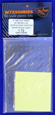 Clear Prop CPA72038 F-16B Twin seater Painting Mask (REV) 1/72