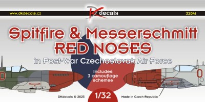 Dk Decals 32041 Spitfire &amp; Messerschmitt RED NOSES (3x camo) 1/32