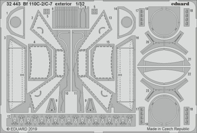 Eduard 32443 1/32 SET Bf 110C-2/C-7 exterior (REV)
