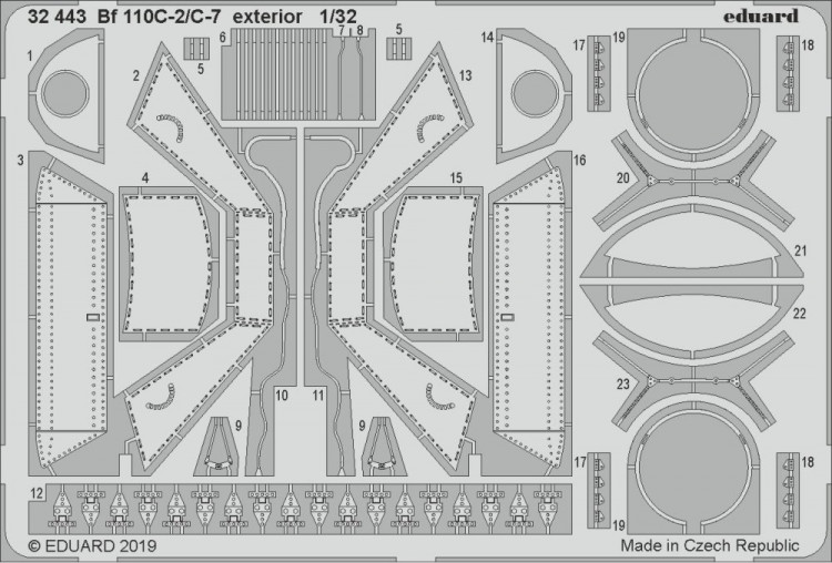 Eduard 32443 1/32 SET Bf 110C-2/C-7 exterior (REV)