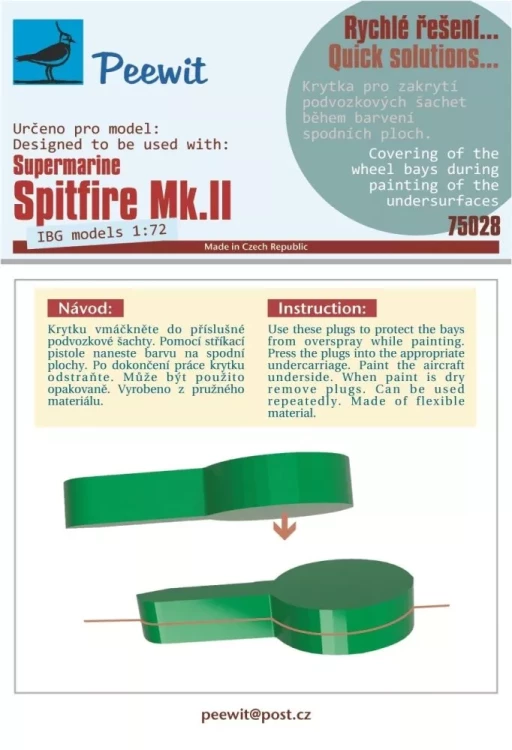 Peewit P75028 Wheel bay cover for Spitfire Mk.II (IBG) 1/72