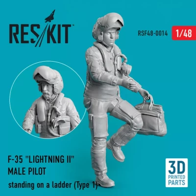 Reskit F48014 F-35A 'Lightning II' male pilot on ladder 1/48